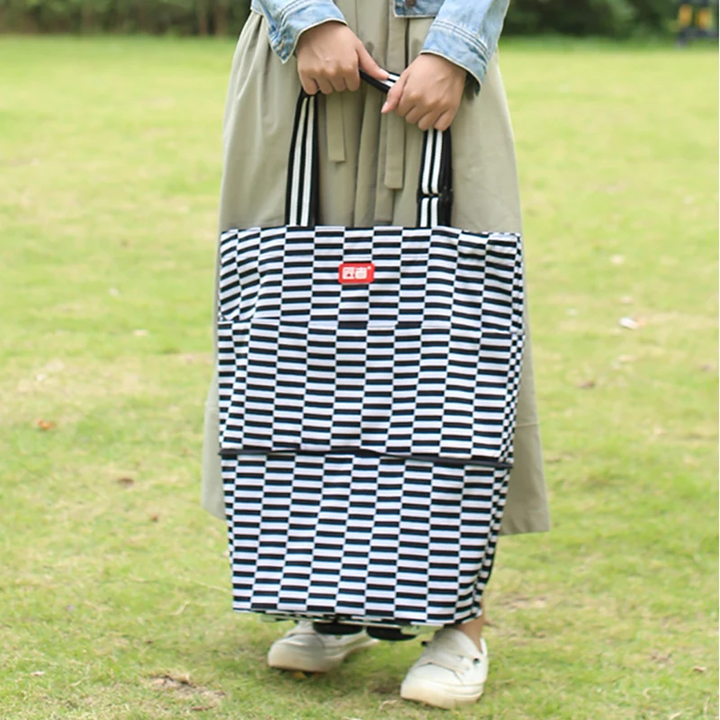 Pull Cart Fold - Carrito de compras plegable portátil con