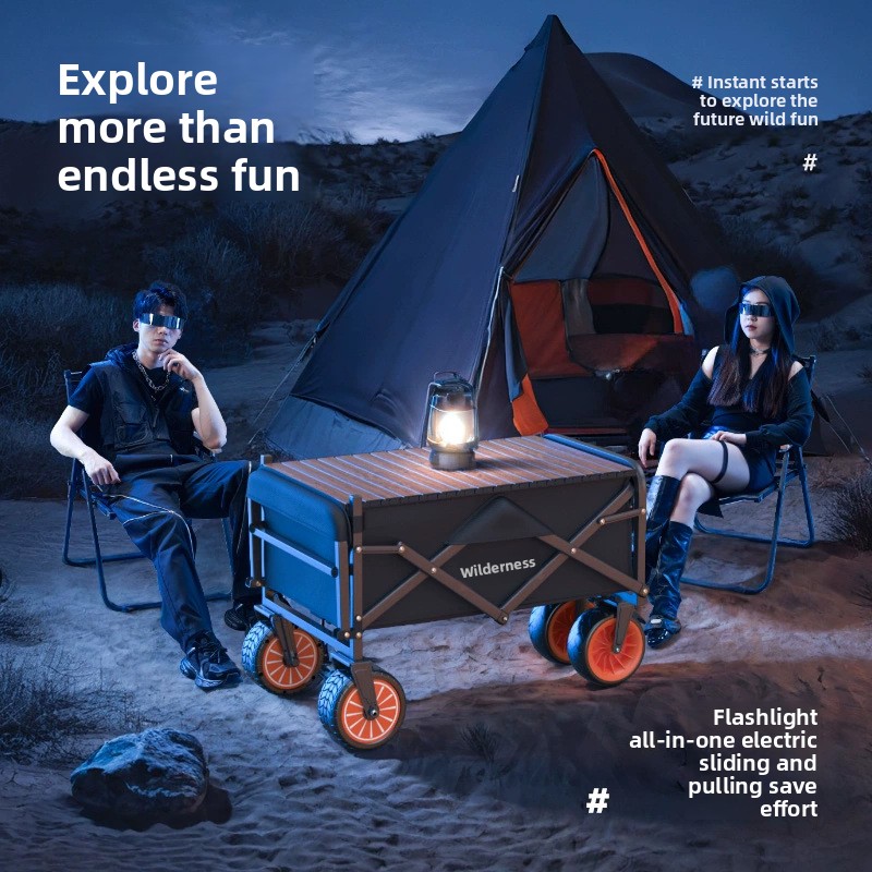 Camper eléctrico para acampar  - Pull Cart Fold reseña y precio